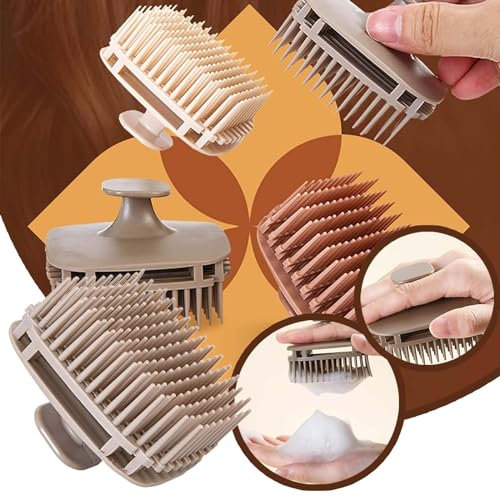 Generisch Fernsehsessel Mit Silikon-Shampoo-Bürste, Reinigungskamm, Kopfhaut-Massagekamm, Badewerkzeuge Butt Stepper (C, One Size)
