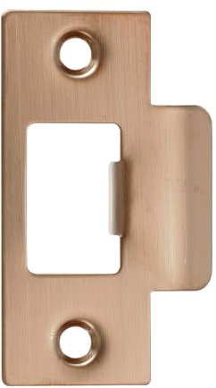 PATIKIL 2-3/4 Door Lock Strike Plate,1 Pcs Stainless T Strike Deadbolt Strike Plate,Door Backplate for Interior Exterior Door Use(Large Hole), Rose Gold