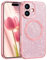 YINLAI Coque à Paillettes pour iPhone 16 Plus, Magnétique Compatible avec MagSafe, Etui Bling Cristal Mignon, Housse de Téléphone Antichoc Anti-Rayures Case pour iPhone 16 Plus 6.7, Rose