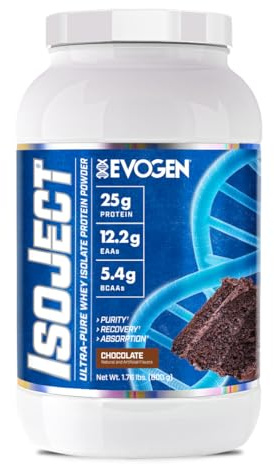 Evogen Isoject - Whey Protein Isolate | Ultra-Pure Whey Protein Powder with Ignitor Enzymes, BCAAs, and EAAs | Enhanced Absorption & Recovery | Chocolate | 25 Servings