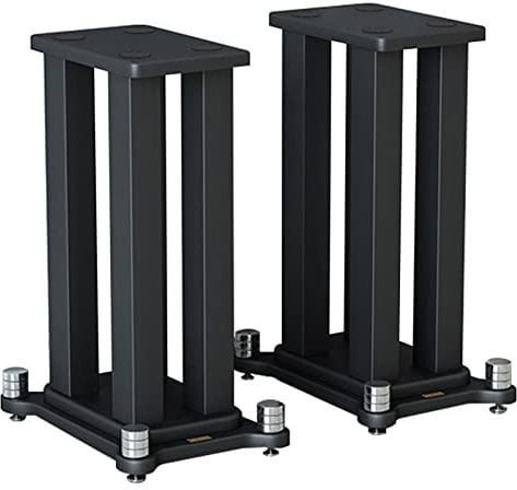 Heavy Duty Speaker Stands Pair of Universal Large Metal Surround Speakers for Home Theater Studio Stage Non Slip Pad & Base Black 60cm Tall