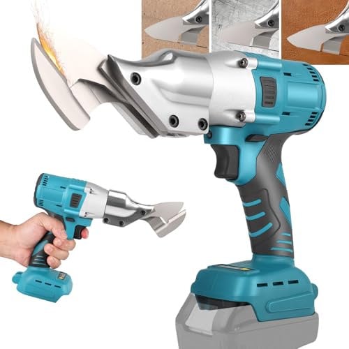 Cordless Electric Scissors Compatible with Makita 18V Battery,Electric Metal Shears with 360° Rotating Head, Max. 2mm Shear Thickness for Sheet, Carpet, Leather, Metal (No Battery) DOYFAY