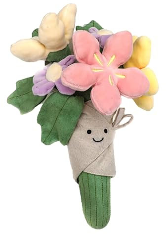 CulinaryTerra Joli bouquet de fleurs décoratif Kawaii souriant, bouquet de fleurs en peluche, fleurs de Saint-Valentin, cadeaux doux pour femme, petite amie et maman