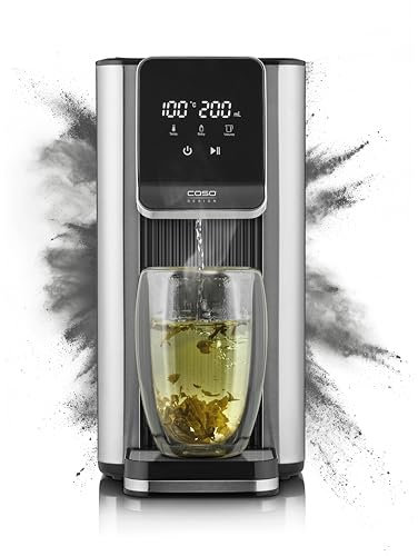 Caso Turbo-Heißwasserspender: Perfekt für Tee, Kaffee, Babynahrung, 2600W, 13 Temp.-Einstellungen (40-100°C), 7 Mengenausgaben, 2,5L Tank, Energiesparend, Edelstahl, Wasserfilter