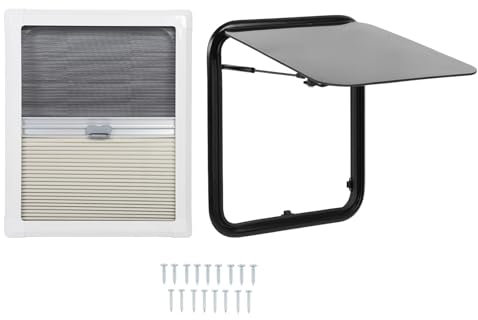 XTevu Finestra RV, Finestra acrilica, Finestra del rimorchio 16x20in, Finestra a Doppio Livello con Canna di Supporto Idraulico, Protezione a Privacy per roulotte