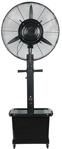 JingNian Commercial High-Velocity Outdoor Indoor Mist Fan, Black Industrial Cool Pedestal Fan, Humidifying and Cooling Spray Fan with Water Cooling for Warehouse(Size:71cm,Color:Fixed)