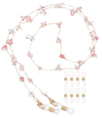 sourcing map Glasses Chain, Stone Eyeglasses Strap Stylish Mask Lanyard Chains with Chain Ends for Women