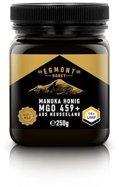 Egmont Honig Manuka Honig 459+ MGO 14+ UMF 250g | Zertifizierter MGO- und UMF-Inhalt | Roher Honig 100% Natürlich | Hergestellt in Neuseeland