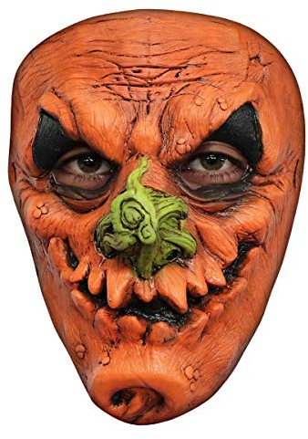Grinsender Kürbis Maske des Grauens aus Latex - Erwachsenen Horror Kostüm Halbmaske - ideal für Halloween, Karneval, Motto-Party