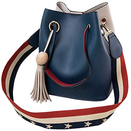 DEERWORD Damen Taschen Handtasche Frauen Elegant Tasche Henkeltasche Vintage PU-Leder 5383 1-teilig set Blau