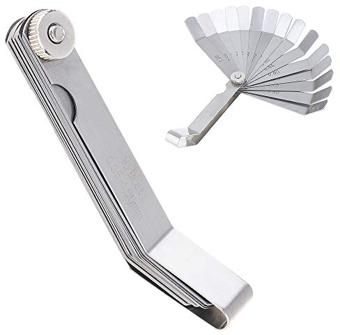 OriGlam Spessimetro a 16 lamine, con misura standard metrica, per misurare spessore, da 0,05 mm a 1 mm