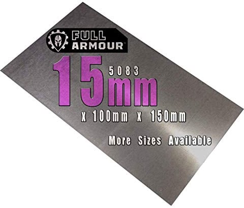 Placa de aluminio de 15 mm, grado 5083 (100 mm x 150 mm)