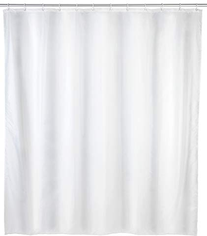 Allstar Rideau de douche Zen blanc - hydrofuge, entretien facile, Polyéthylène, 120 x 200 cm, Blanc