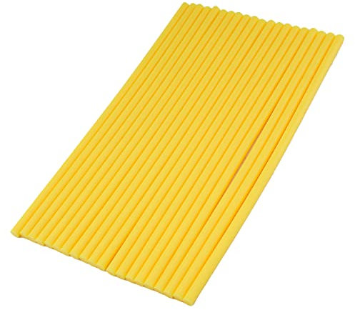 Othmro 20 bastoncini di colla a caldo, bastoncini di colla a caldo, bastoncini di ricarica per pistola per colla a caldo, multiuso, a doppia temperatura, per pistola di colla, giallo chiaro, 7 mm x