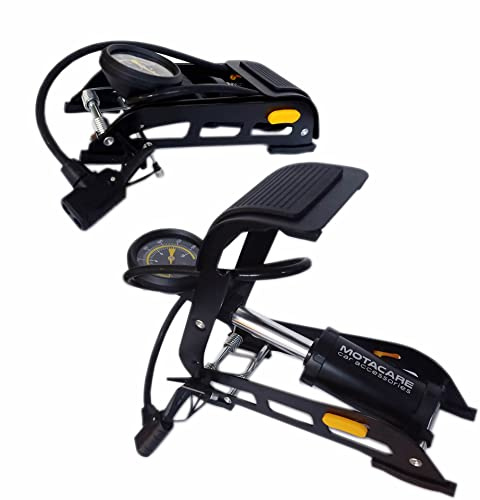 Motacare® Single Cylinder Barrel Foot Pump Heavy Duty with Gauge and Adaptors