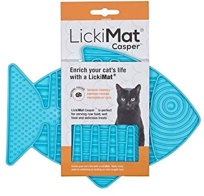 LickiMat Casper, Fish-Shaped Cat Slow Feeders for Feline Boredom and Anxiety Reduction; Perfect for Food, Treats and Anxiety Reduction, Turquoise