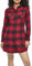 Urban Classics Robe Chemise Carreaux Femme Robe Courte Noir/Rouge L 100% Coton