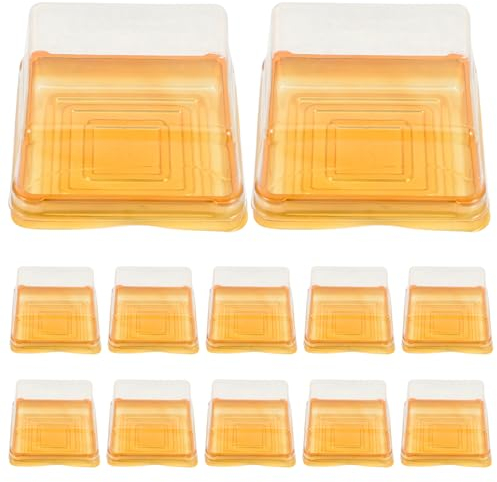 DOITOOL 100 Pcs Mini Cake Box Clear Bakery Boxes Single Muffin Container Disposable Bread Box Pastry Box Donut Boxes for Moon Cake Food Fruit Cupcake Bread Candy 7.8x7.8x4cm