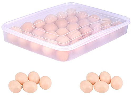 Eier Behälter, Eier Behälter Mit Deckel, Eierbox Aus Kunststoff, Eierbehälter mit Decke, für 30 Eier, Tragbare Ei Aufbewahrungsbox, für Kühlschrank