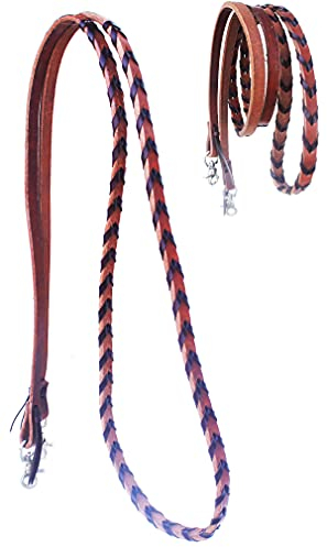 CHALLENGER Pferd Western Amish Leder braun geschnürt Barrel Contest Zügel 6686BR