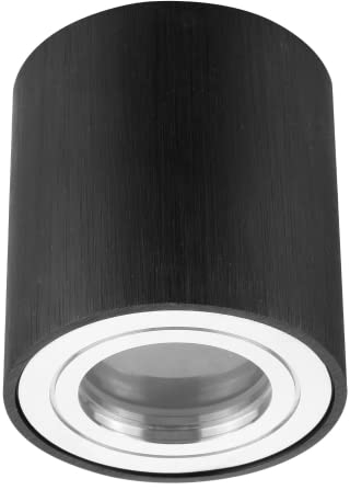 Sweet Led Aufbauspot silber ring IP44 flach bad aluminium aufbaurahmen Feuchtraum 65mm hoch Aufbauleuchte Aufbaustrahler 230V Aufputzstrahler Spotleuchte Aufputz Spot Deckenstrahler schwarz rund