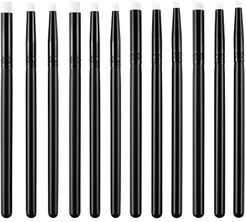 12Pack Mini Detailed Blending Brushes for Card Making,Crafting Ink Blending Brushes Set Background Brush for Blender Paper Crafter 8mm/6mm/4mm Angled/Flat Brush Heads Brushes for DIY Scrapbooking