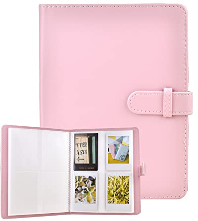 Instax Mini Album Photo, MUZIRI KINOKOO Album 128 Pochettes, Compatible avec Appareil photo instantané Fuji Instax Mini 99/EVO/25/90/9/8/7 - Rose