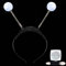 Meleager Alien Haarreif Silber, Alien Kopfschmuck Leucht, Farbfolie Alien Fühler Stirnband, LED Alien Kostüm Accessoires Erwachsene Kinder, für Karneval Halloween Fasching Cosplay