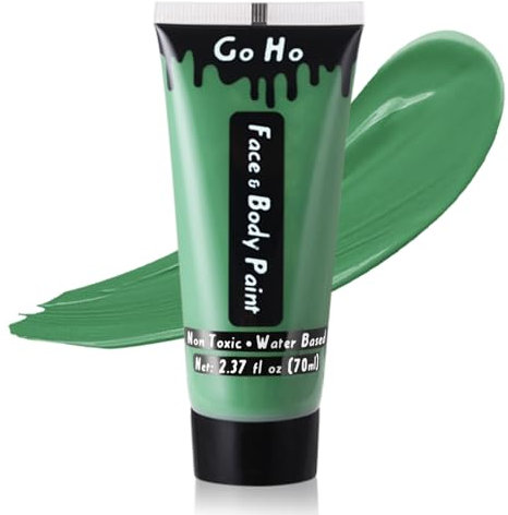 Go Ho Green Cream Face Body Paint,2.37 Oz(70ml) Water Based Green Face Painting for Adults Children SFX Cosplay Costumes Festivals Halloween,St Patricks Day Accessories