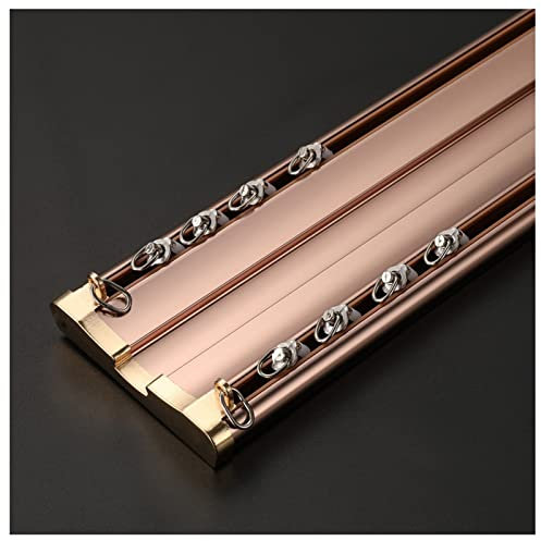 Rails Pour Rideaux Montés Au Plafond, Rails Doubles Pour Rideaux En Aluminium 1m-5m, Rail À Rideaux Pour Séparation De Pièce, Baie Vitrée, Rideau De Douche(Rose gold,1m/3.3ft)