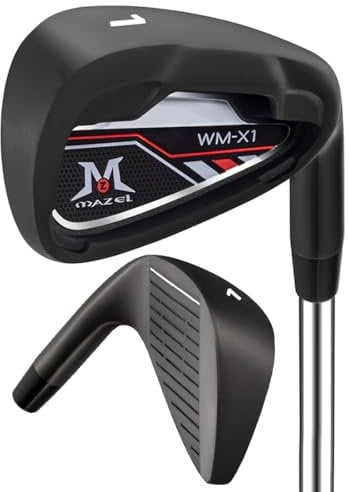 MAZEL Golf Eisen Single1,2,3,4,5,6,7,8,9, P, A,S, Edelstahl Golf Club Eisen für Männer Rechtshänder (Black Individual Iron,RH, #1 Iron)