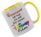 Crealuxe Kaffeetasse ' Wunschname ist nie zu alt für einen Disney Film ' mit Motiv, Tasse mit Druck, auch individuell mit Spruch, Foto, Wunschtext, Name (Gelb)