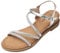 JOMIX Sandale avec Boucle Sandale Femme Sandale Réglable Sandales pour Femme d'été Confortables pour Maison Piscine Plage (Argent, 37)