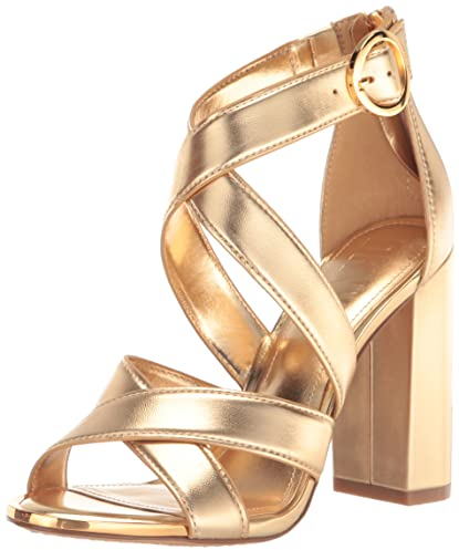 DKNY Damen Blockabsatz Emelen-Strappy San Heeled Sandal, Gold, 9, Gold, 40.5 EU
