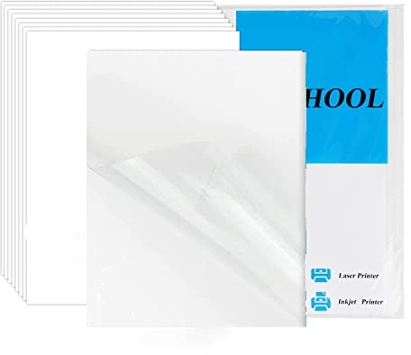YOUHOOL Halbklares druckbares Vinyl-Aufkleber-Papier für Tintenstrahldrucker Transparentes glänzendes druckbares Papier A4 Größe Selbstklebendes wasserdichtes Blatt für Cricut