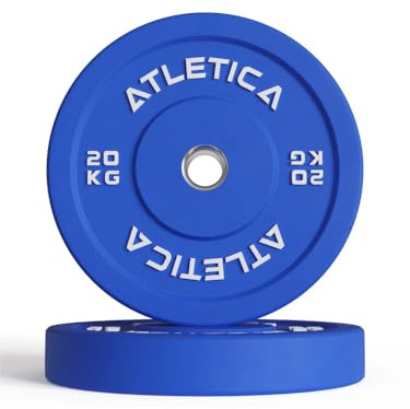 Atletica Color Bumper Plates Paar | Farbige Vollgummi-Ummantelung, Geräusch- und stoßdämpfend, Ø 50 mm Edelstahlring, Robust & langlebig