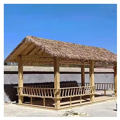 Paja de Palma Rollo de plástico Paja de simulación Paja de Piel sintética Paja de imitación Plástico ignífugo Techo Decorativo Gazebo Sombrilla de Playa Paja Falsa ,PláStico Hawai Techo Rollo De Paja