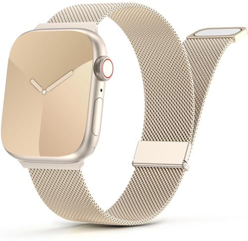 Yoohoo Armbänder Kompatibel mit Apple Watch Armband 40mm 41mm 42mm 46mm 45mm 44mm 38mm 49mm, Milanaise Edelstahl Metall Ersatz Armband für iWatch SE Series 10 9 8 7 6 5 4 3 2 1 Ultra Damen Herren