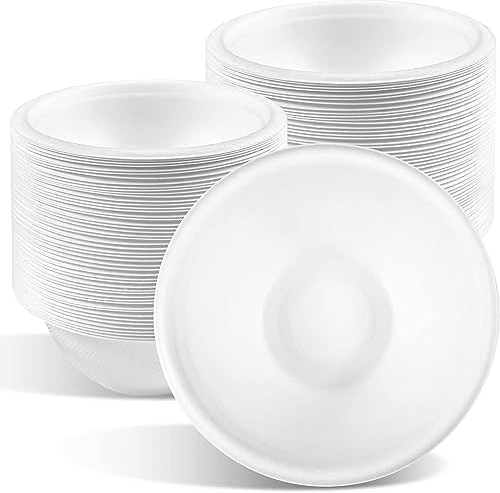 Funmo 100 Stückökologisch Einwegsuppenschale, 260ml Einweggeschirr Zuckerrohr, Suppenschüssel Einweg, Einweg Schüsseln - Einmal Suppenschalen