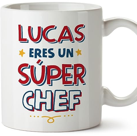 MUGFFINS Tazas Personalizadas para CHEF hombre - En Español - Eres Súper - 11 oz / 330 ml - Regalo Personalizable original y divertido