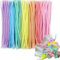 Lawen Creative Pipe Cleaners in 7 Macaron Colours, DIY Crafts, Cartoon Chenille Wire for Wire Sculptures, 6 mm x 30 cm (400 Macaron)