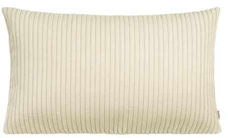 beties HYggelig No.2 Samt Block Cord Kissenhülle ca. 30x50 cm Kissenbezug in Raumausstatter Qualität aus deutschem Unternehmen (Kreide-beige)