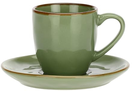Rose e tulipani Concert Vert Olive Tasse Café Avec Soucoupe 90cc