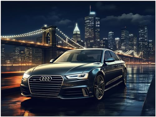 Auto Poster - Audi A6 New York RS6 Sportwagen Kunstdruck Illustration Wandbild P490N (100x75 cm)