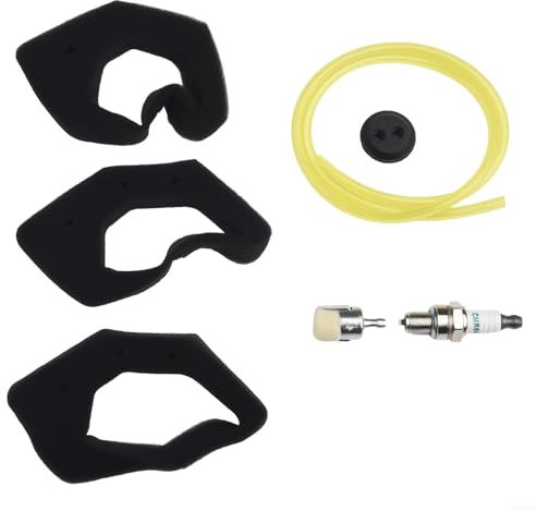 3 filtri dell'aria + 1 filtro carburante + 1 tappo + 2 piedi tubo carburante + 1 occhiello per decespugliatori e soffianti per Honda GX25, adatti per UMS425 UMK425 HHH25 ULT425