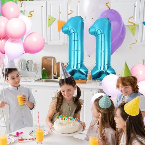 Geburtstag zahlen luftballon 11 jahre | Blau Folienballon 11 XXL -Riesen Folienballon in 40 - 101cm Geburtstagsdeko - Ballon Zahl Deko zum Geburtstag .Fliegt mit Helium