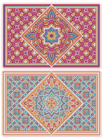 Starnearby Set di 2 Tovagliette da Tavola, Tovagliette Diamond Painting Mandala Fai da te, Tovagliette Colazione, Sotto Piatti da Tavola Antiscivolo, Tovagliette Decorative Tavolo da Pranzo
