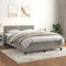 Willood Boxspringbett mit Matratze Hellgrau 140x200 cm SamtFlach mit Nägeln