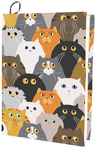 CRASPIRE Funda de Libro Elástica para Gatos Lavable Reutilizable Grande de Nailon Y Poliéster Protector de Libros 9.4x15.7 Pulgada Envolturas Elásticas para Cuadernos Adecuadas para la Mayoría de los