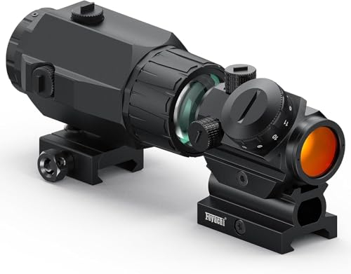 Feyachi M38 5X Magnifier mit RDS-22 Red Dot Visier, 1 x 22mm 2 MOA Zielfernrohr & Red Dot Magnifier Absoluter Co-Zeuge